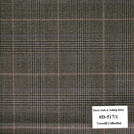 D-517/1 Vercelli - Vải Suit 95% Wool - Nâu Caro
